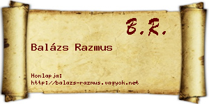 Balázs Razmus névjegykártya
